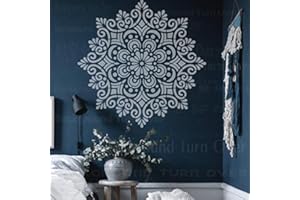 壁涂鸥 BACKGROUNDTURNOVER 90cm Huge Giant Mandala Indian Arabic Ethnic Round Pochoirs Mandala Pochoir Pour La Décoration Peinture Grands Murs Grand Modèle Modèles De Modèles De Meubles Réutilisables Peinture Motifs