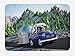Produktbild MLNHY Road Trip Bath Mat, Cartoon Image of a Couple Driving in a Camper Trailer on a Road with Pine Trees, Plush Bathroom Decor Mat with Non Slip Backing, 23.6 W X 15.7 W Inches, Multicolor