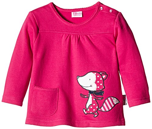 Eltern by Salt & Pepper Baby Girls E Sweat Fresh Fox Tasche Plain Crew Neck Long Sleeve Sweatshirt, Pink (rasberry 872), 6-12 months (Manufacturer size: 80)