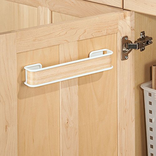 InterDesign 90780EU Affixx Peel and Stick Starke Selbstklebende Real-Wood Handtuchstange, Plastik, weiß / helles holz, 22,86 x 4,17 x 3,96 cm - 6