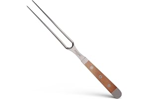 GÜDE Solingen - Fleischgabel geschmiedet, 18 cm, Birnenholz, ALPHA BIRNE, Doppelkropf, Handmade Germany