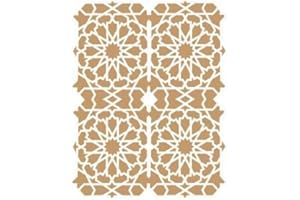 Todo-Stencil 029 Pochoir décoratif pour arrière-plan, style arabe Dimensions du pochoir : 20 x 30 cm. Dimensions du design : 18,1 x 23,4 cm.
