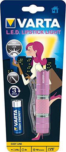 Varta 0.5 Watt LED Lipstick Light inkl. 1x High Energy AA Batterie lippenstiftförmige Taschenlampe Handtaschenlicht Schlüsselanhänger Taschenlicht Flashlight für Handtaschen, Tragetaschen, Rucksäcke - 2