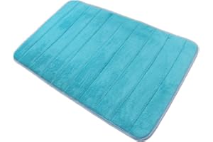 VSUSN Tapis de Salle de Bains Tapis de Bain antidérapant en Mousse à mémoire de Forme pour Salle de Bain, Microfibre (Bleu Clair, 40 x 60 cm)
