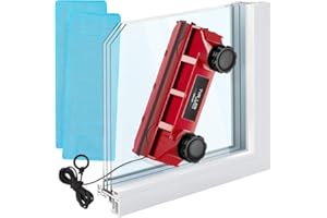 Tyroler Bright Tools Spazzola Lavavetri Magnetica The Glider D-2 AFC Tergivetri per Vetri Interni e Esterni |Per Finestre a Vetro Singolo o Vetro Doppio da 2-18 mm | Aderenza Regolabile