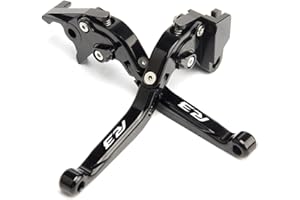E-SPEEDMTC ESPEEDMTC Für Yamaha R3 YZF-R3 2015-2023 Modifizierte CNC Aluminiumlegierung Länge Einstellbare Faltbare Bremskupplung Hebel Zubehör (Schwarz)