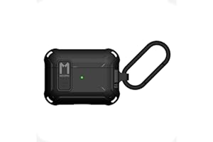 Aulumu A19 Custodia AirPods Pro [2ª/1ª Generazione] con Chiusura • Cover Protettiva Robusta a Corpo Intero con Portachiavi • Compatibile con Apple AirPods Pro (2022/2019) • per Uomini e Donne, Nero