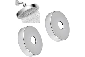 UFURMATE Shower Arm Flange, 2Pcs Stainless Steel Shower Flange Cover Shower Head Arm Escutcheon Cover Plates Round Escutcheon Plates for 21mm Diameter Shower Pipe (Silver)