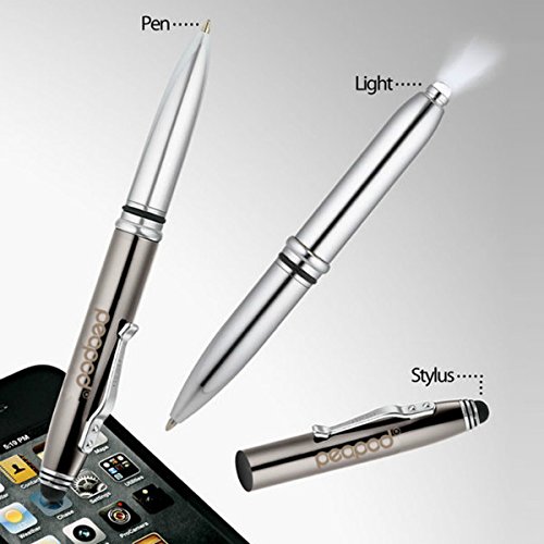 Peapod Business 3 in 1 Multi-Funktion Taschenlampe Kugelschreiber und Stift – Silber - 2