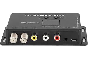 Archuu Modulador, TM70 UHF TV Link Modulador Convertidor AV a RF Extensor de Infrarrojos con Pantalla de Canal