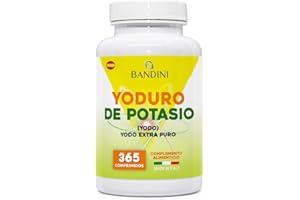 Bandini® Yoduro de Potasio | Yodo 365 Comprimidos 225 mcg (por tableta) | El Yodo Extra Puro Contribuye a la Función Normal de la Tiroides | Iodo 100% Vegano | Sin Gluten ni Lactosa | Tabletas Sin OGM