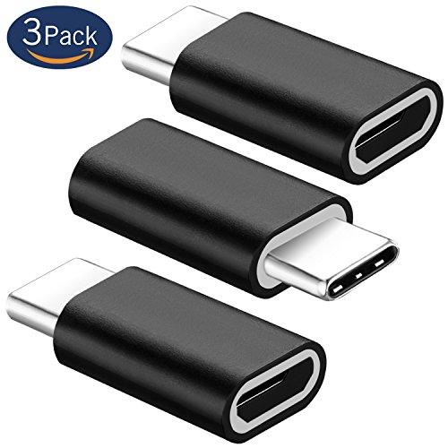 FanTEK 3-Pack USB Type-C 3.1 Male to Micro USB Female Adapter for OnePlus 2, HTC 10, Microsoft Lumia 950, ASUS...