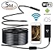 Produktbild Kabelloses Endoskop WiFi Endoskopkamera WiFi Wireless Endoskop Inspektion Kamera Wasserdicht IP67 2.0 Megapixel 720P HD Schlange Kamera Borescope mit 8 einstellbare LED Licht für Android und IOS Smartphone iPhone Samsung Tablet PC (8MM 5M)