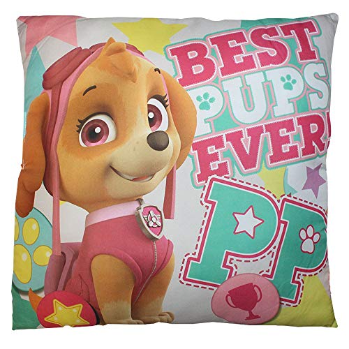 Kids Euroswan Skye Cojín con Diseño Paw Patrol, Poliéster, Rosa 4x40x40 cm