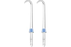 PHIOMUUE 2Pcs Curved Replacement Heads for Flosser,Refill Heads Compatible with Water Flosser & Other Oral Irrigators（Blue）