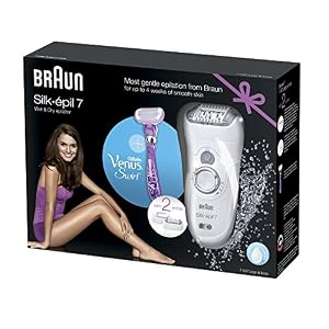Braun Silk Epil 7 7-573 Women's Wet and Dry Cordless Epilator with 2 Attachments and Bonus Gillette Venus Swirl… - Image 4