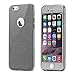 Price comparison product image Connect Zone® Grey Soft Ultra-Thin Gel/TPU Flexible Shell Back Cover for iPhone 6/6S (4.7 inch) with Bling Glitter Design Electroplate Plating Bumper Frame Cover Case, Screen Guard and Polishing Cloth