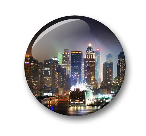 New York Manhattan – 6 große Kühlschrankmagnete Ø 5 cm [ 04 ] - 6