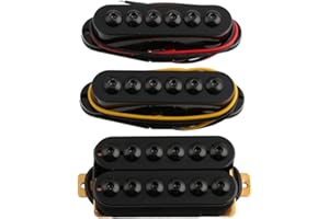 LYWSMSK 3PCS Invader Style Guitar Humbucker Pickup/Single Coil Pickup Set Neck & Middle & Bridge N/M/B (SSH,Black)