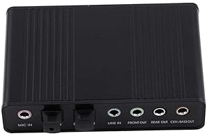 PUSOKEI Carte Son Audio USB 5.1, Adaptateur Audio USB Carte Son 6 canaux, Adaptateur de Sortie Audio SPDIF Optique numérique Externe USB, Plug and Play, Facile à Utiliser