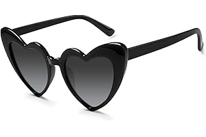 BOUBONI Okulary przeciwsłoneczne w kształcie serca vintage okulary w kształcie serca okulary ślubne okulary przeciwsłoneczne dla kobiet ślub wieczór panieński upominki