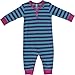 Fred's World by Green Cotton Baby Girls Stripe bodysuit Footies, Purple (purple 019354201), 98