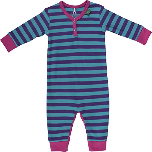 Fred's World by Green Cotton Baby Girls Stripe bodysuit Footies, Purple (purple 019354201), 98