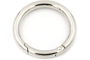 ANJING Spring O Rings, 2Pcs Spring Snap Clip Hooks, Round Carabiner Snap Clip, Clamp Clasp Keyring Buckle for Bags Purses Handbag Strap
