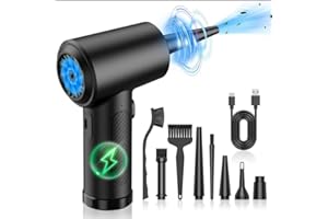 WYFCR Dépoussiéreur à air sans fil, souffleur d'air électrique avec lumière LED, 3 vitesses réglables