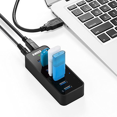 Anker USB 3.0 Hub 6 Ports + 1 Ladeport, 7 Port Datenhub mit 36W Netzteil für Macbook, Windows Laptops und Ultrabooks und USB-BC 1.2 Ladefunktion für iPhone Handy, iPad, Samsung Galaxy und andere Geräte - 4