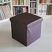 Produktbild Relaxdays Faltbarer Sitzhocker, Sitzcube mit Stauraum u. Deckel, Fußablage, Sitzwürfel aus Kunstleder, 38x38 cm, braun