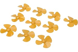 CHICIRIS Eliche in plastica, elica a 4 pale da 80 mm di diametro con foro da 2 mm per giocattoli fai da te per l'artigianato(giallo)