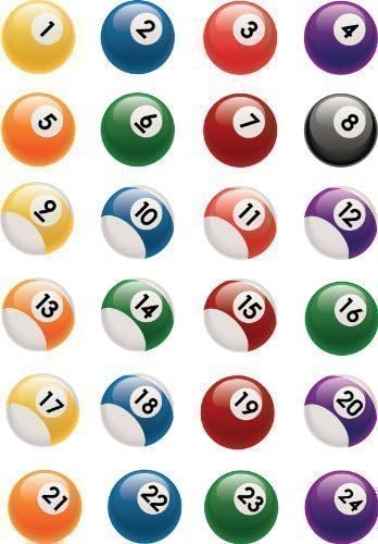 Snooker Pool Game Rice Paper Cake Toppers 24 x 1.5"