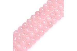 GEM-INSIDE CREATE YOUR OWN FASHION GEM-Inside Natural 8mm Rose Quartz Beads Round Gemstone Semi Precious Loose Beads for Jewellery Making 15''