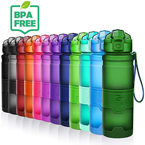 Bottiglia d'acqua sportiva palestra borraccia senza BPA in plastica tritan 1l/700ml/500ml/400ml,bottiglie bambini, sport,scuola,bici,Viaggio, trekking, a prova di perdite borracce, un clic aperto
