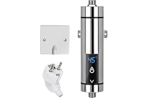 Mini Durchlauferhitzer Elektronischer Durchlauferhitzer mit Steckdose, Btstil 220V Mini Instant Warmwasserbereiter 5,5kW Durchlauferhitzer Dusche für Badezimmer Küche