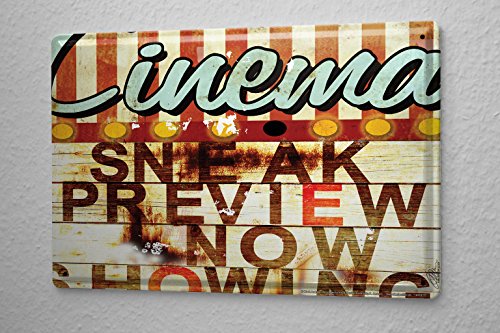 Blechschild M. A. Allen Retro US Deko Sneak Preview Kino Vorführung Plakat Hollywood Tafel 20x30 cm