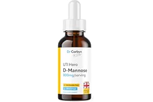 Dr Corbyn D-Mannose 800mg Drops - 50ml | UTI Hero Liquid Supplement for UTI Care | Unique D-Mannose Formula to Support Urinary Tract & Blader Health | Vegan & UK Made