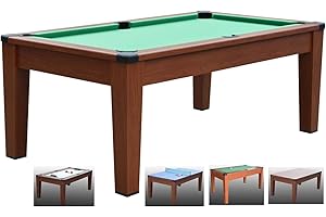 NG BILIARDI Biliardo trasformabile in Tavolo - Poker - Air Hockey - Ping Pong - DAYTONA 5 in 1 - Colore Legno o Bianco