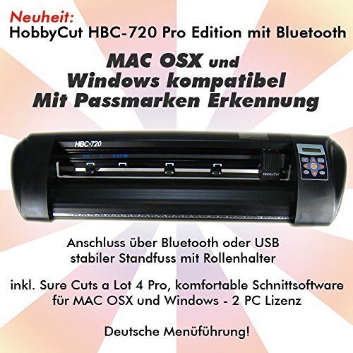 Preisvergleich Produktbild HobbyCut HBC-720 Pro Schneideplotter Mac / Windows Software Bluetooth