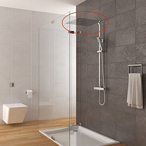 SZSYD Morderne Kopfbrause Regendusche Duschkopf Duschbrause Ultraslim Edelstahl Quadratische 10 Zoll 25X25cm Wasserfall Regenduschkopf - 5