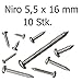 Produktbild Niro Schrauben Blechschrauben Halbrundkopf mit Kreuzschlitz 5,5 x 16 mm 10 Stk.