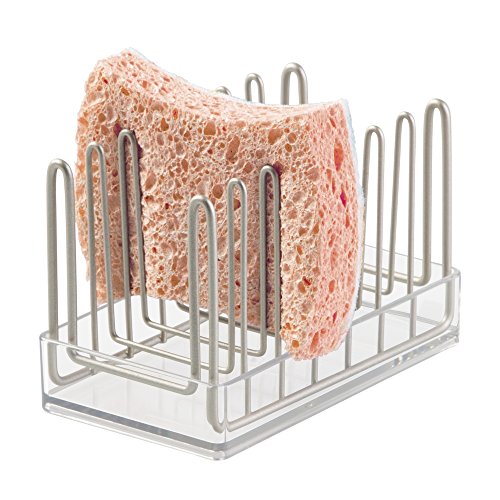 mDesign Abtropfgitter aus rostfreiem Metall – praktische Spülmatte im Gitterdesign – rostfreies Abtropfgestell für die Küchenspüle – satiniert