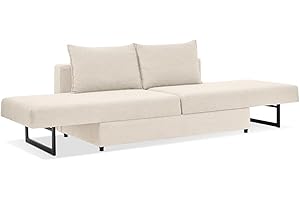 EVERGREENWEB MATERASSI & BEDS EVERGREENWEB - Divano letto chaise longue 3 posti trasformabile in comodo Letto Matrimoniale | Divano letto Angolare con Penisola | Design Moderno lunghezza 230 cm | Colore Beige | Angélique