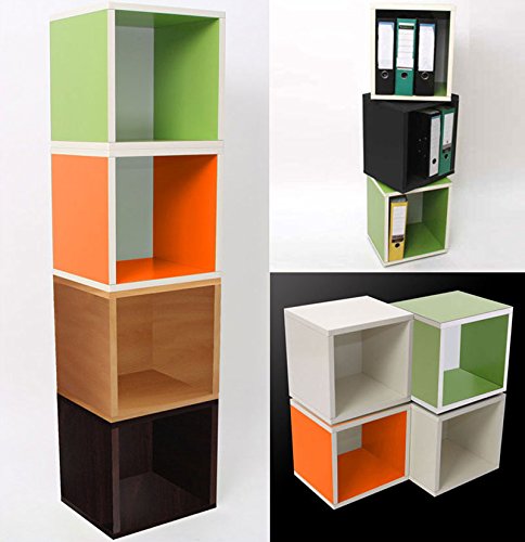 Modul-Würfelregal Standregal M73, 33x34x29 cm ~ weiß - 4