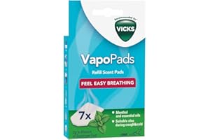 Vicks VapoPads Mentol, Perfumadas con aceites esenciales, Pack de 7, Compatible con nuestros humidificadores, inhaladores y difusores, Óptimo para resfriados y congestión nasal, VH7