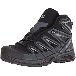 Salomon X Ultra 3 Mid GTX, Botas de Senderismo para Hombre, Negro (Black/India Ink/Monument), 43 1/3 EU