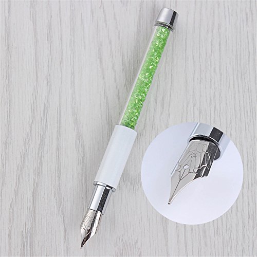Born Pretty 1Pc Dotting Pen Painting Drawing Pen Green Rhinestone Handle Manicure Nail Art Tool
