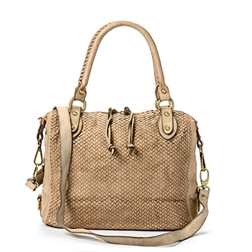 Ira del Valle, Borsa Tote Vintage Donna e Ragazza, Shopper in Vera Pelle Moda, Borsa Morbida Grande a Mano e Spalla con Tracolla, Modello Cheyenne, Made in Italy (Cammello)