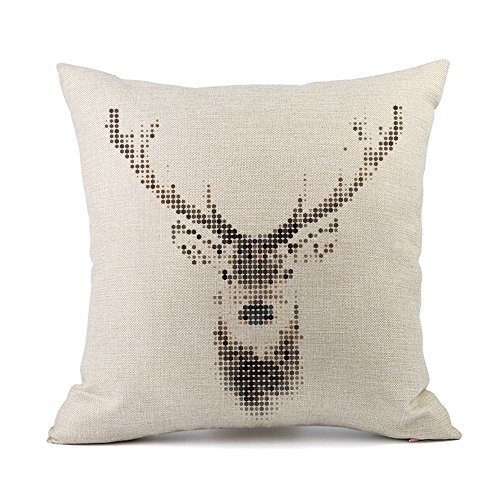 Moyun Abstract Animals Pattern Cotton Linen Throw Pillowcase Deer Cushion Cover Car Sofa Home Decora